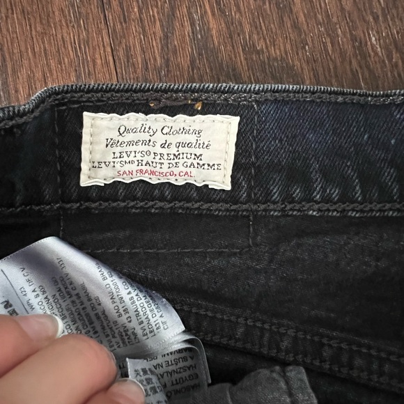 Levi’s 501 Skinny jeans distressed black sz 25 - Picture 6 of 7